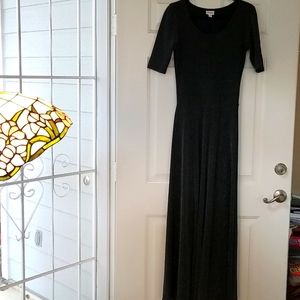 Lularoe Ana Black/Silver Elegant Maxi Dress